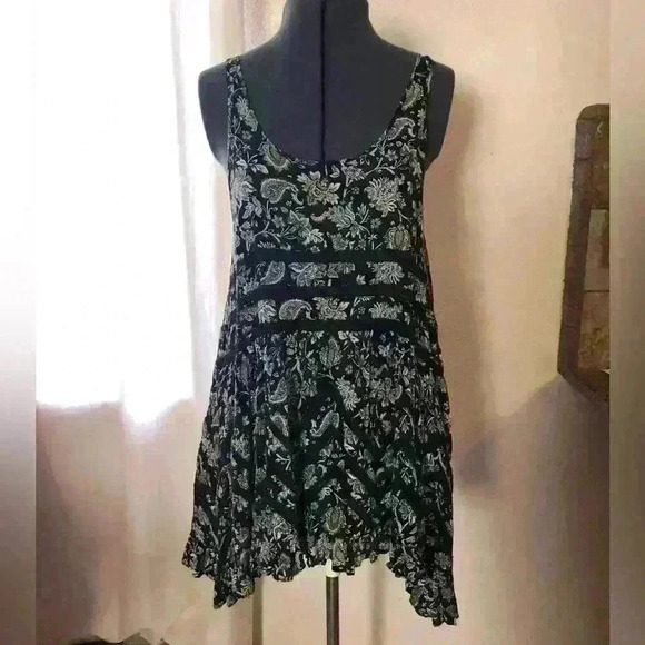 Free People Black Flower Tank dress Style dress Women Small - Picture 3 of 10